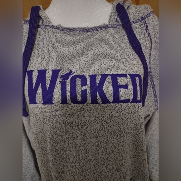 NWOT Wicked hoodie sweatshirt grey with purple accents - Picture 3 of 7